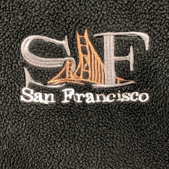 San Francisco CA Golden Gate Bridge Fleece Jacket Mens Small Full Zip Pockets - Picture 5 of 9
